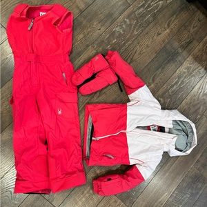 COPY - Spyder pink Ski Jacket/Bib/mitts size 6 like new